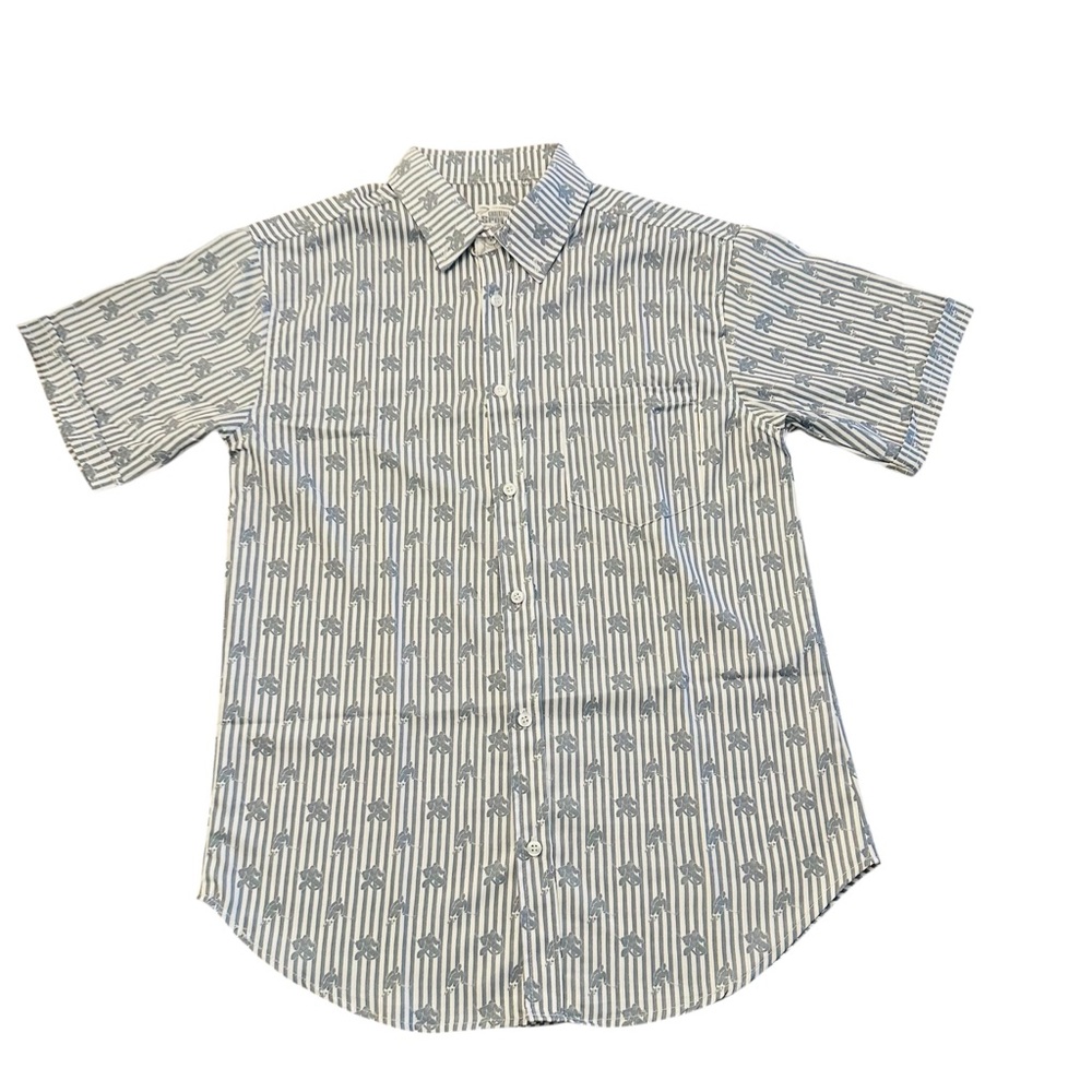 Chalktalk Sports Hockey Short Sleeve Stretch Collared Button Shirt Men’s M NWOT